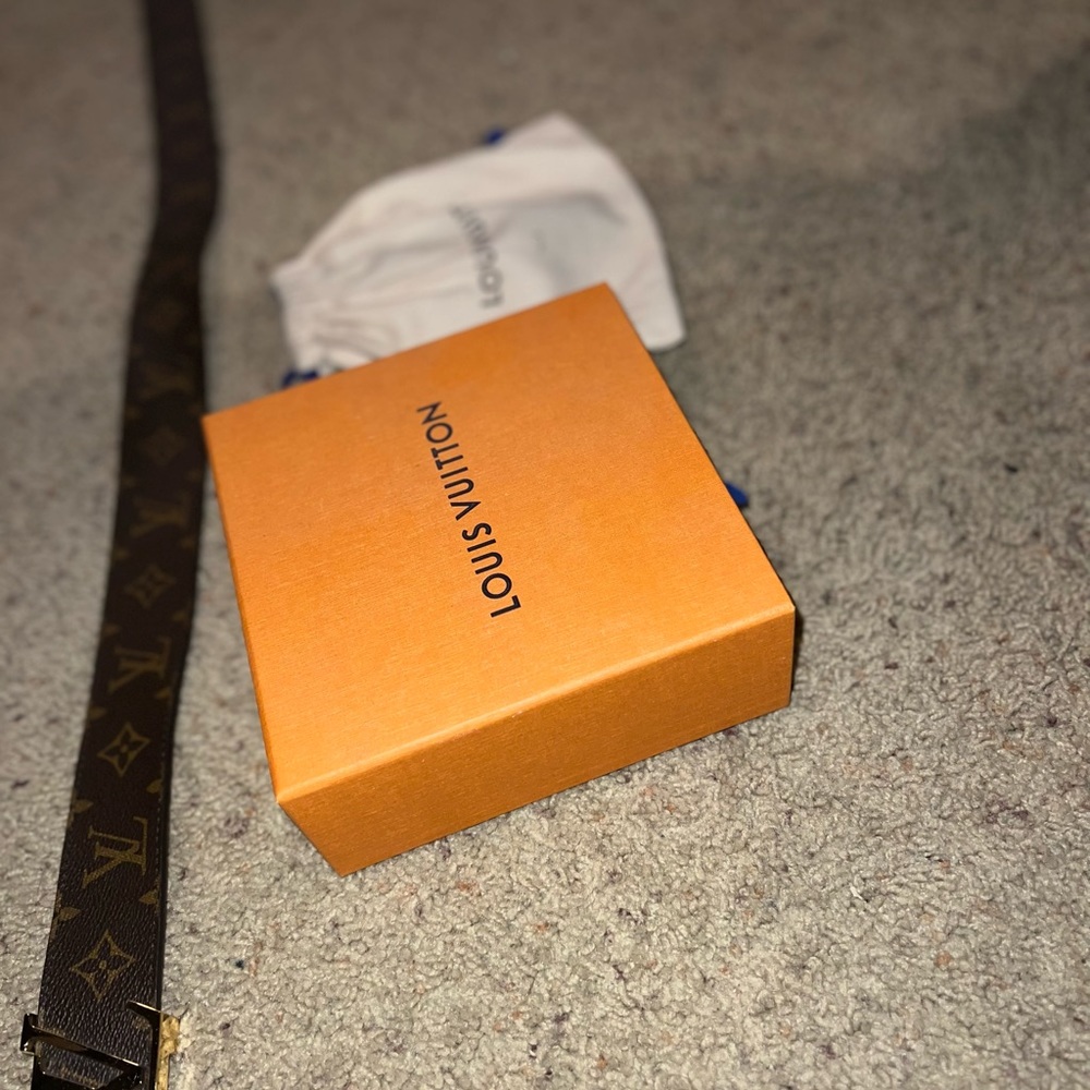 Louis Vuitton Belt Brown Gold Size 36 With Original Receipt